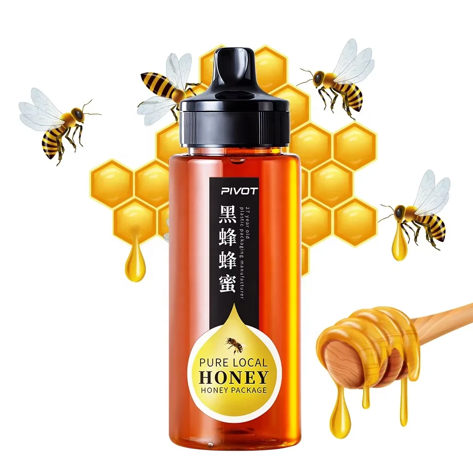 2 Pack Plastic Honey Bottles With Funnel, 180ml Squeeze Honey Jars Leakproof Honey Dispenser No Drip With Flip Lid Condiment Container For Ketchup Mustard Dressing Sauce Syrup Oil Epoxy, BPA Free
