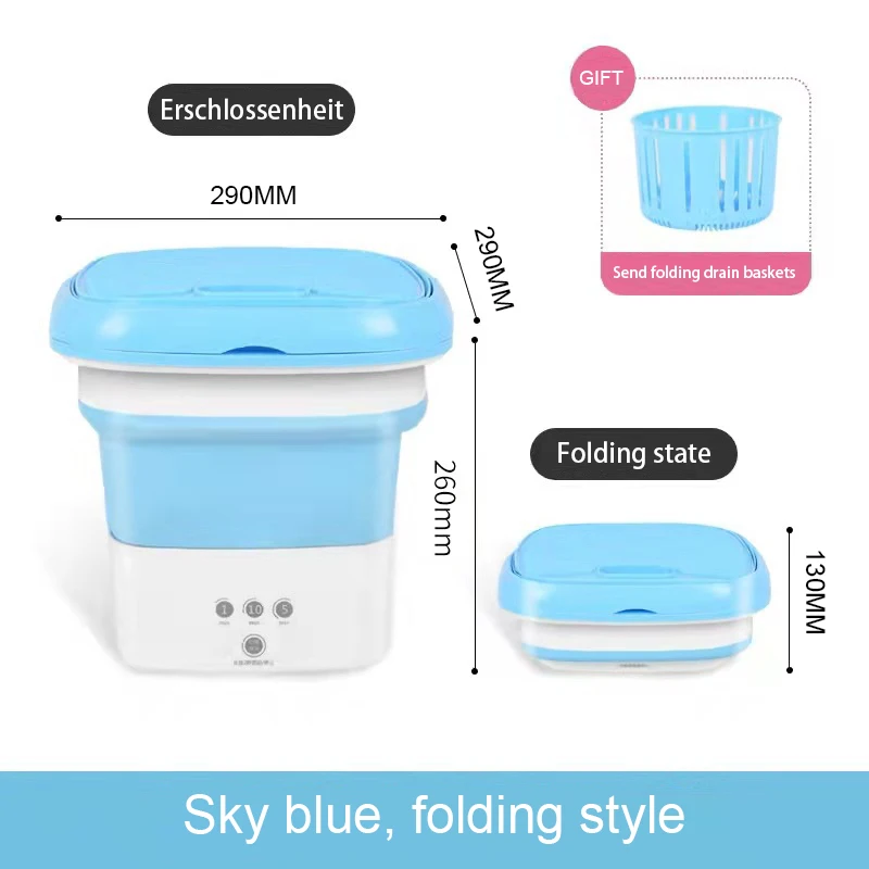 Автоматическая дорожная компактная полуобезвоженная Портативная Складная Стиральная машина для спальни складная электрическая стиральная машина для автомобиля