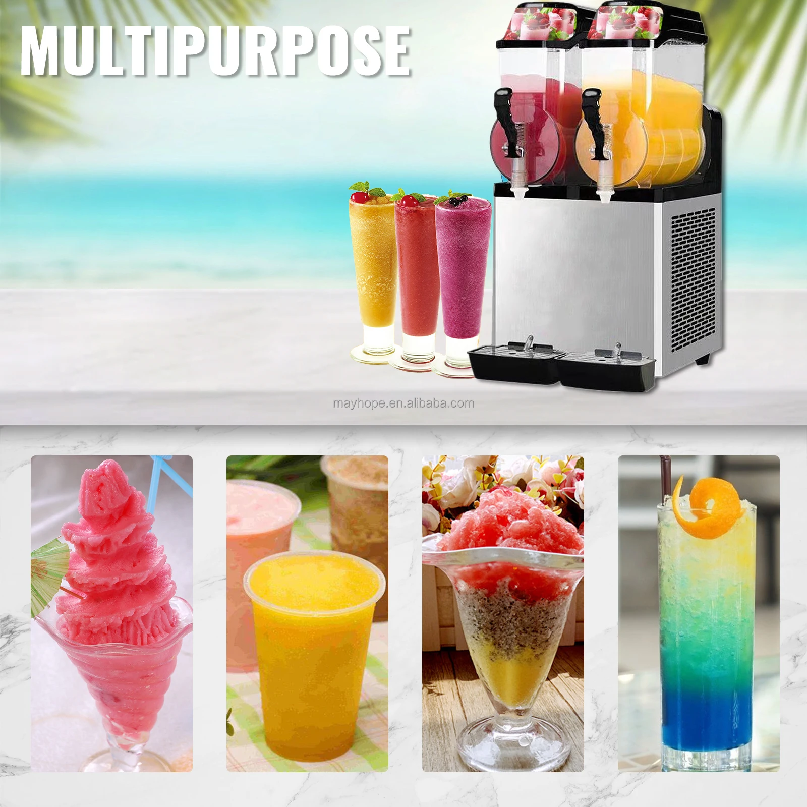 3 Tanks Daiquiri Machine Slush Granita Vending Machine New Slush
