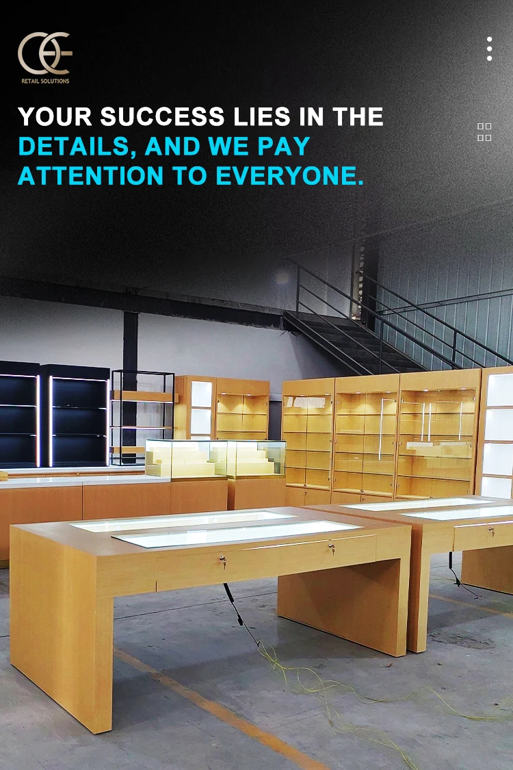 Custom Design Smoke Shop Display Table - Showcase Counter Cabinets