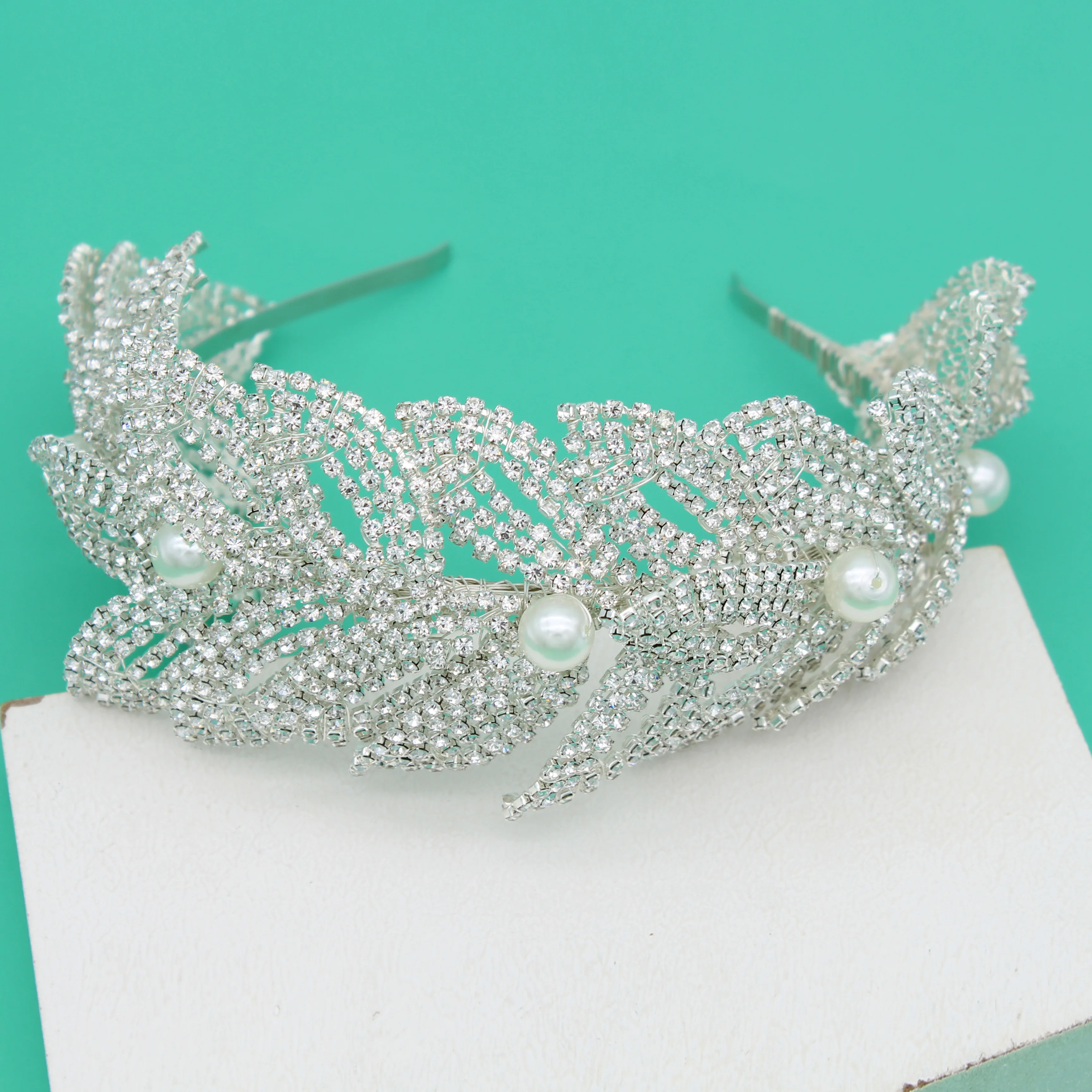 Jachon Свадебная Хрустальная корона головной убор Серебряная повязка на голову для подружек невесты Свадебные аксессуары волос со