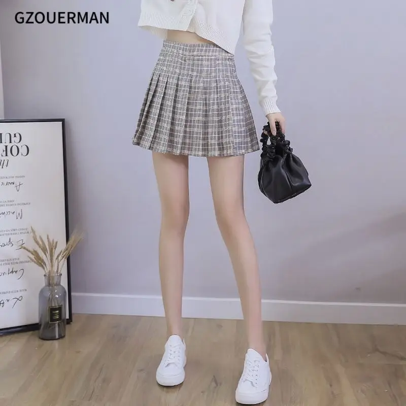 Summer Women Skirts 2025 New Korean High Waist Plaid Mini Skirt Women School Girls Sexy Cute Pleated Skirt With Zipper