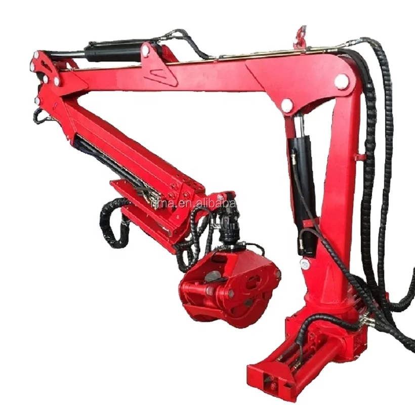 RIMA Log Crane Hydraulic Timber Crane Tractor Mount Log Loader Crane Wood Grapple Machine
