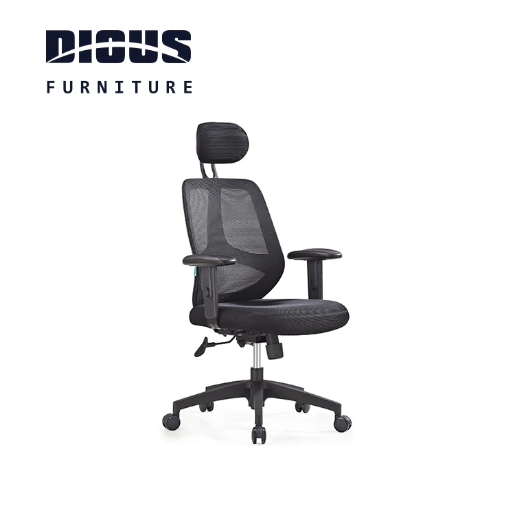Dious comfortable popular black leather office chair adjustable armrest