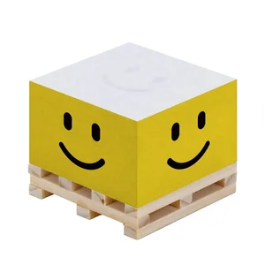 Wholesale 7.6*7.6 Sticky Note  with Wooden Pallet Custom Pallet Note Paper Block Memo Cube Pad Custom Sticky Notes Cube