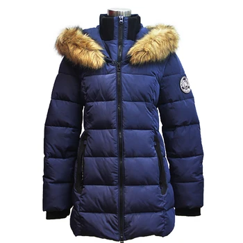 China manufacture quality heated women's top outwear 2022 big fur collar ladies padded parka jacket for winter