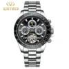 Cadran noir + boîtier noir + bracelet argenté