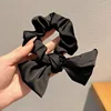 7 Black bow hair tie - 12cm