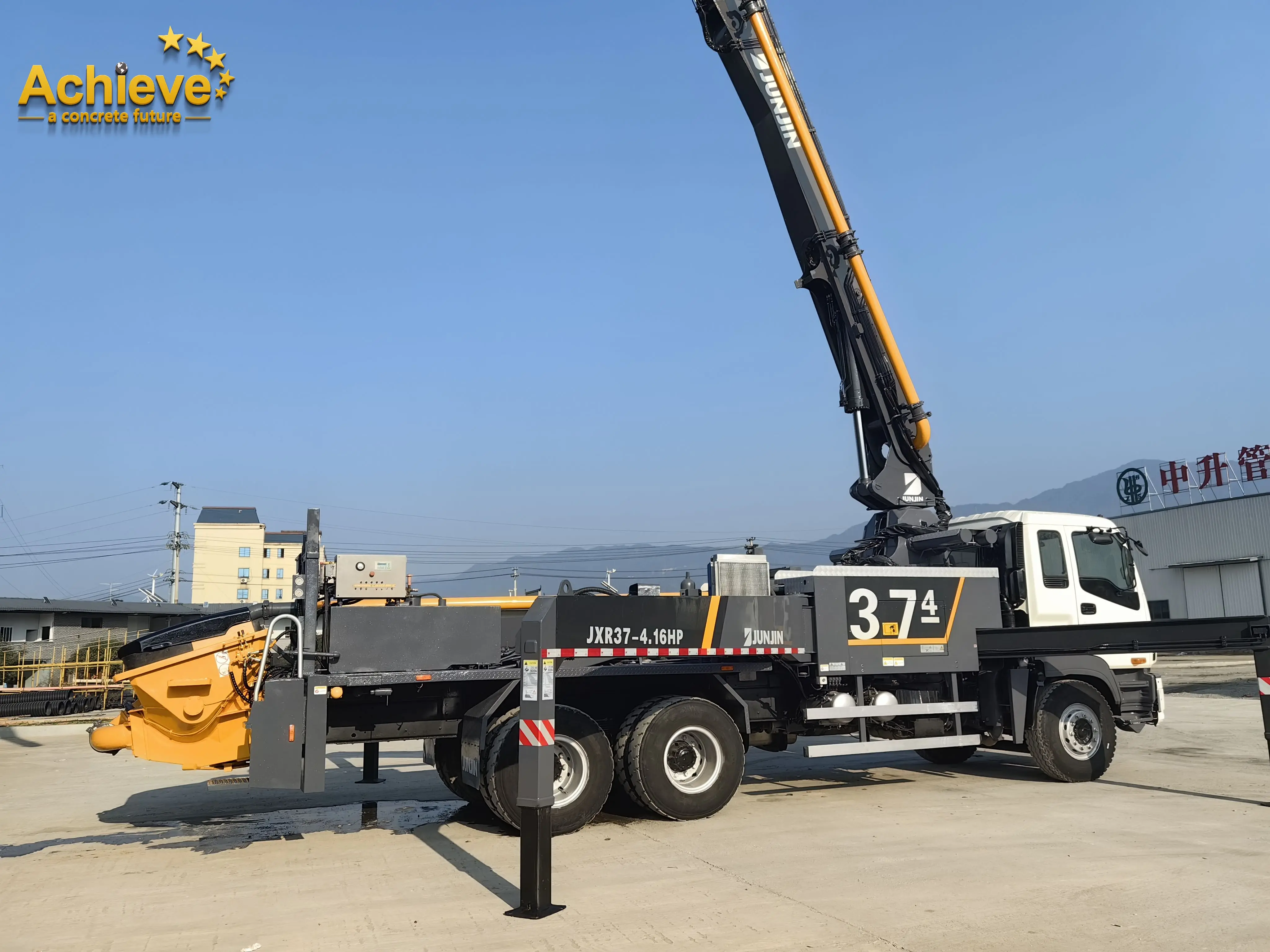 Achieve Junjin 37M Switching System Hydraulic Used Mayco Concrete Pumps for Sale Spot New Products Jxr37-4.16Hp Concrete Pump