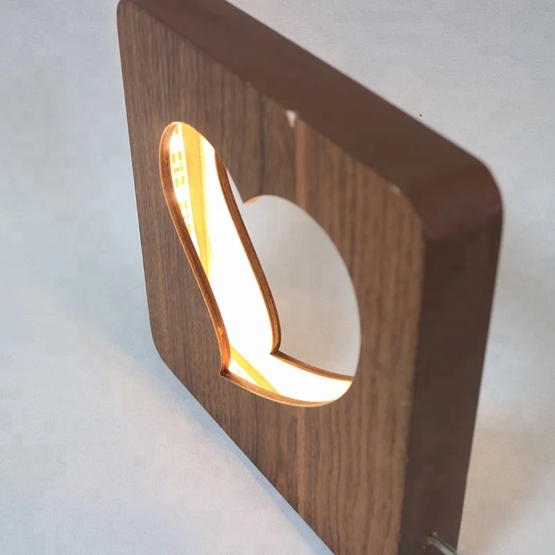 Свадебные украшения простой дизайн декоративные деревянные светодиодные настольные лампы для