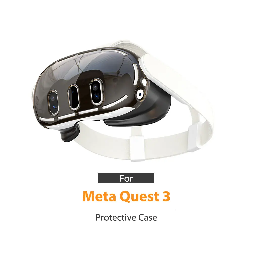 Transparent Clear Tpu Case Back Cover Silicone Soft Drop Proof For Meta Quest 3 Headset Headband details