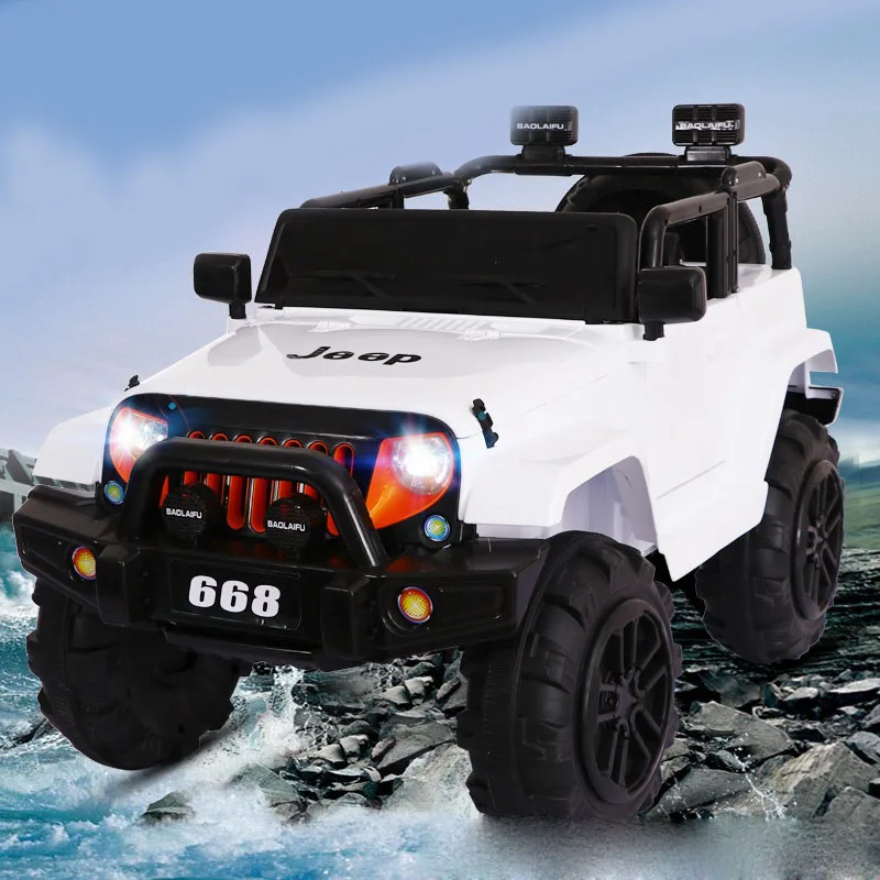 Children Electric Battery-Powered Four Wheel 4WD off Road Remote Control Ride on 5 to 7 Years Unisex Large Size for Toy Car