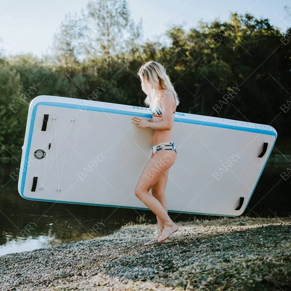 Durable Cheap Inflatable Floating Pool Yoga Board Fitness Mats DWF Inflatable Yoga Mat on Water