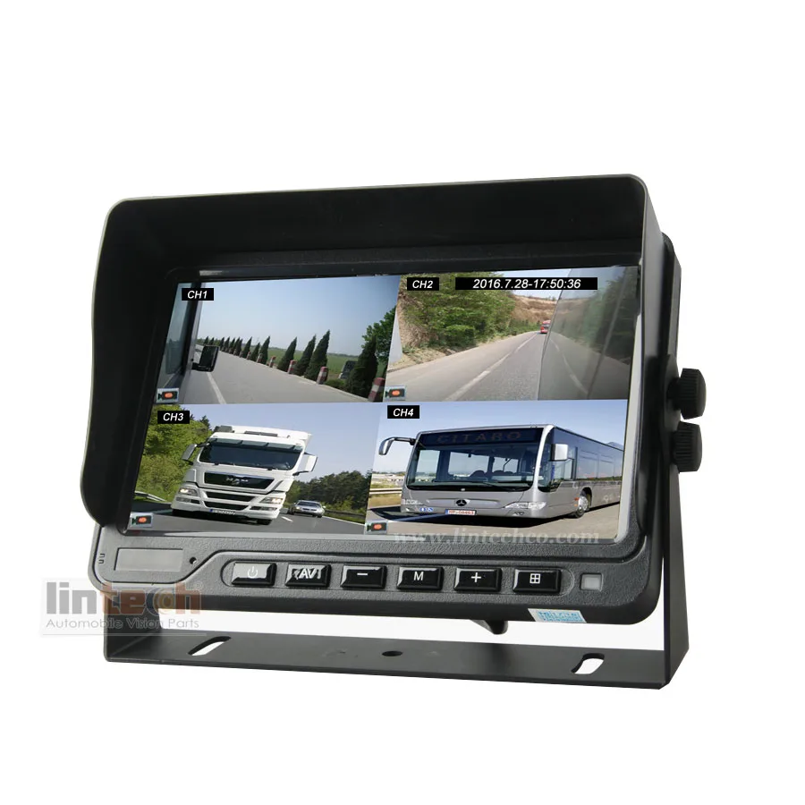 Heavy Duty Vehicle Support 256GB Card 4CHs DVR 7 Inch Sun Visor Monitor