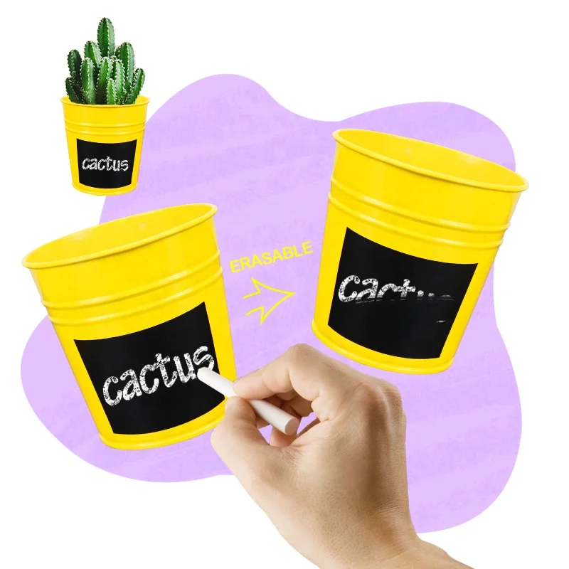 Galvanized Metal Flower Pots & Planters Succulent Herb Plant Bucket Set with Tray and Drain Holes - for Indoor Outdoor Garden