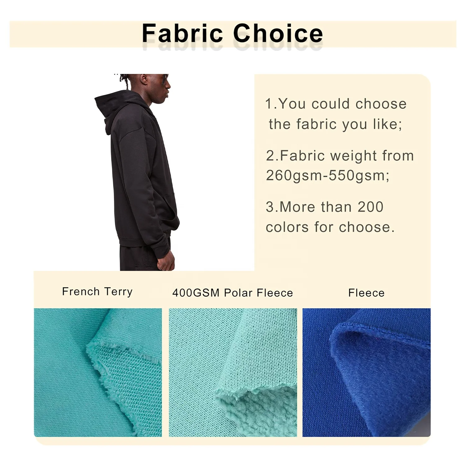 JL822C Wholesale Men Street Style Heavy Weight Blank Hoodie No Strings Heavy Oversized Hoodies Black With Red Under Hood