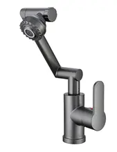 Gun Grey Lucky Cat Faucet Mechanical Arm Cold and Hot Faucet