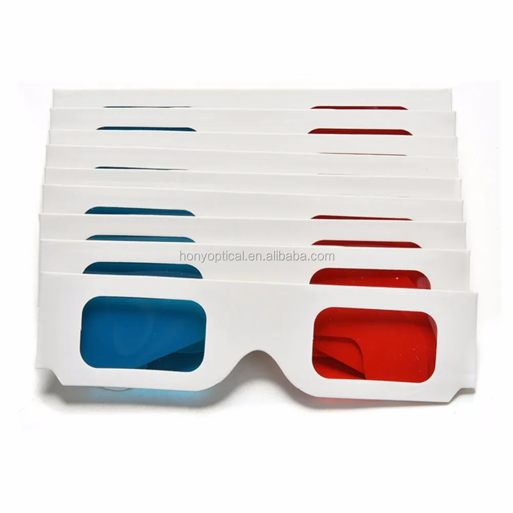 FLAT White Frame By Ten Tree 60 Pairs 3D Glasses Red and Cyan WHITE Frame Anaglyph Cardboard