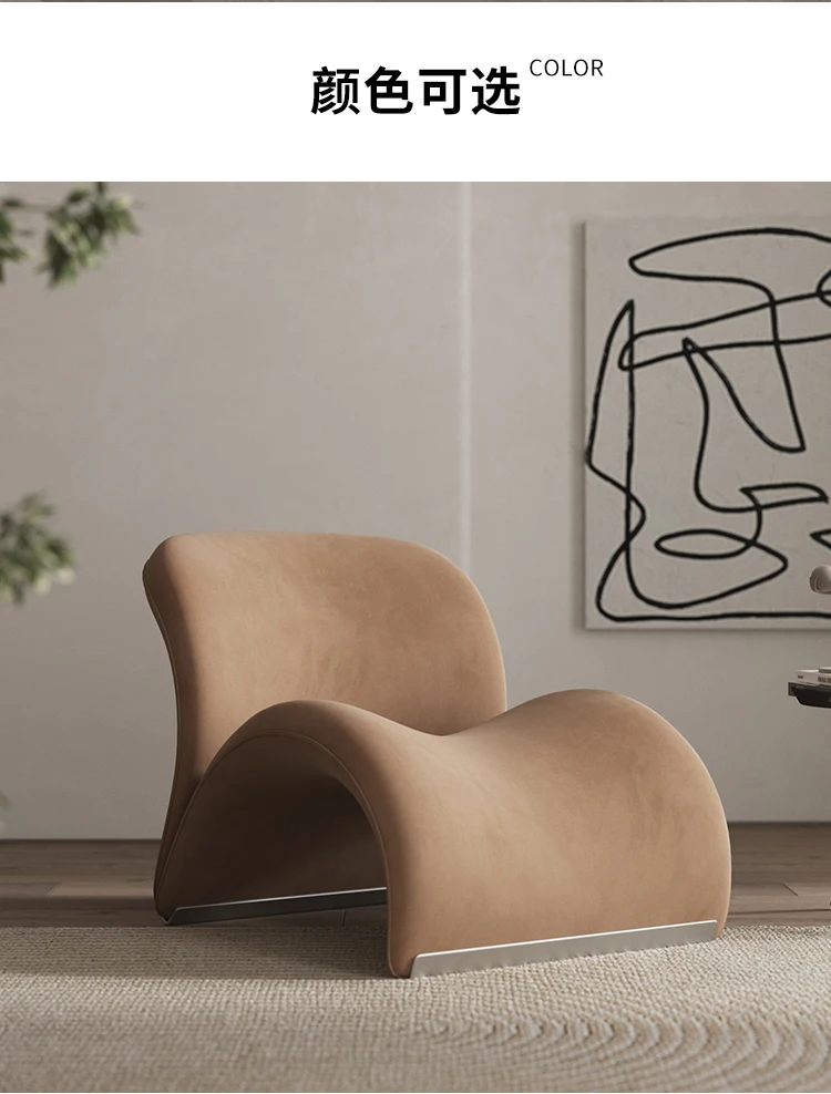 Nordic Luxury Single Sofa Small Apartment Design Creative Living Room Balcony Casual Sherpa Fabric Sofa Chair