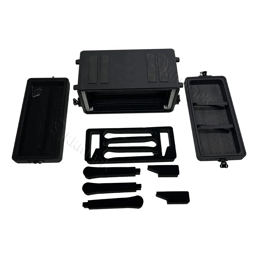 Removable Waterproof Fireproof PE HDPE 2U 3U 4U 6U 8U 10U 12U 14U 16U Amplifier Shock Mount Racks Plastic Flight case