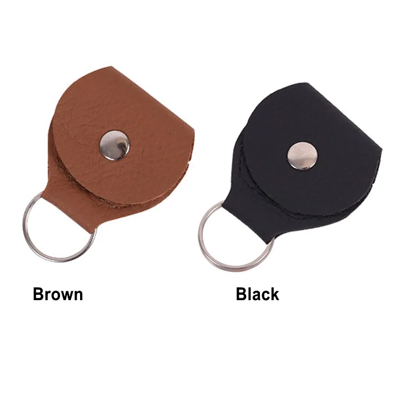 Guitar Pick holder Keychain Case,Black & Brown,Pack of 2 