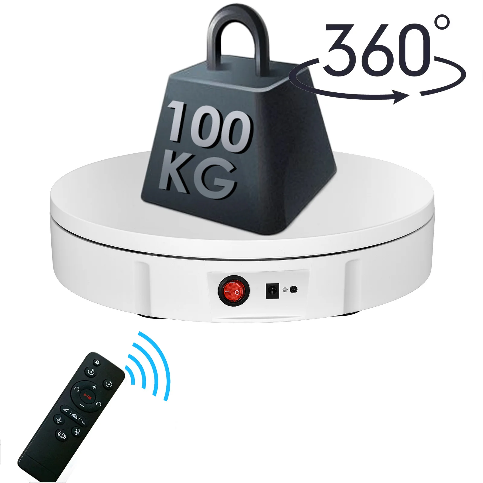 Turntable Display Stand Remote Control,360 Electric Rotating Machine with Adjustable Speed 30 CM for Display Jewelry Cakes Etc.