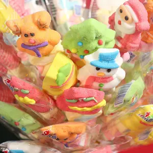 Cute Soft Christmas Candy Marshmallow  Fruity Flavored Lollipops Bulk Stall Boxed Children's Gifts Wholesale