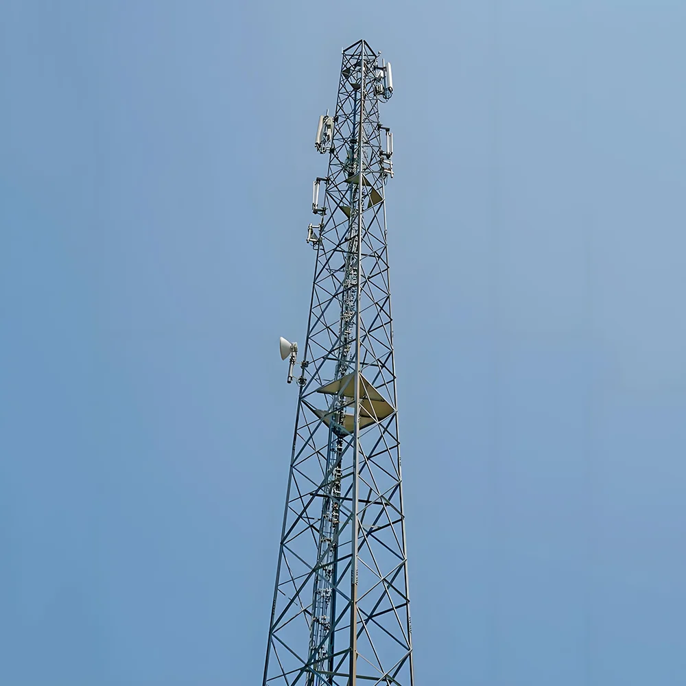product hdg self supporting steel triangular lattice tubular telecom communication tower 35m with 50 year service life-3