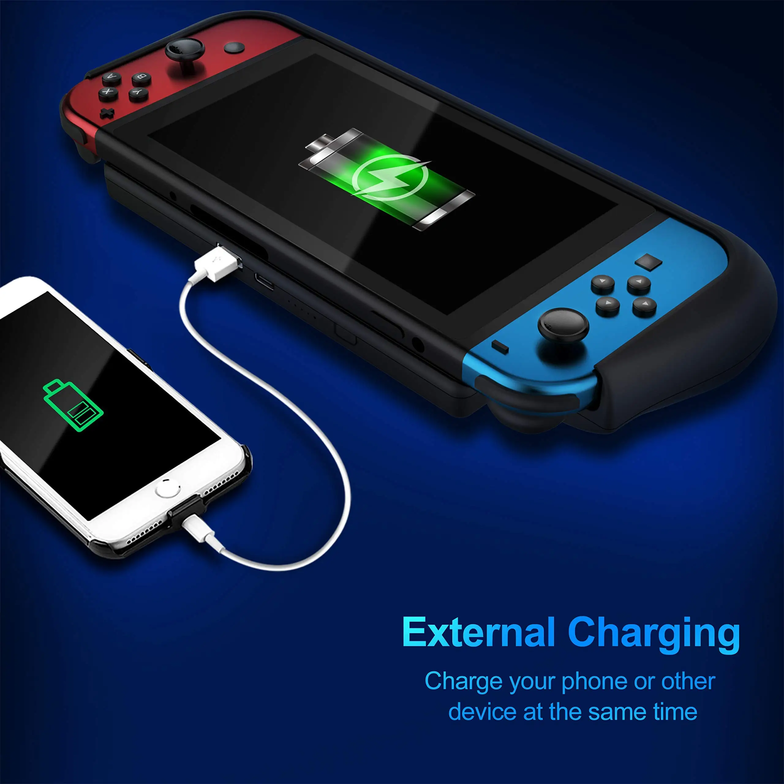 Ansen Battery Charger Case 10,000 Mah Power Bank for Nintendo Switch
