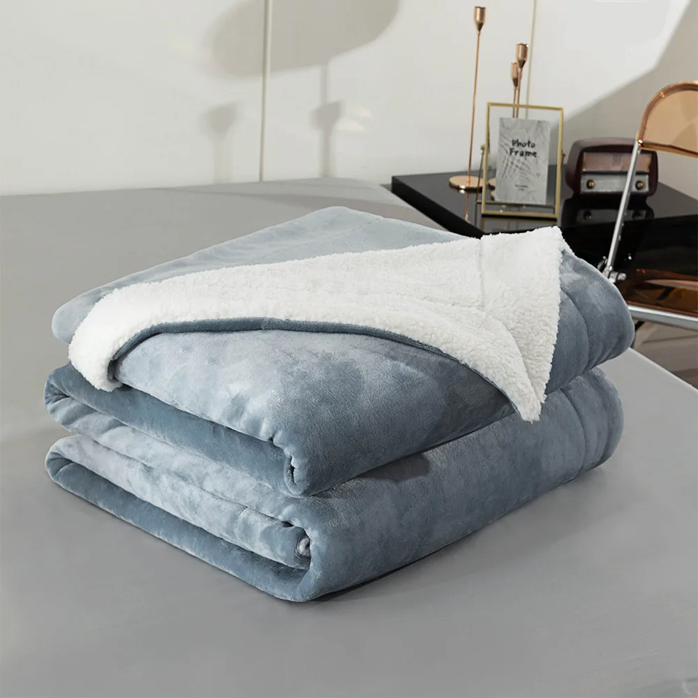 Liso Double Layer Thickened Blanket Solid Color Composite Soft Blanket