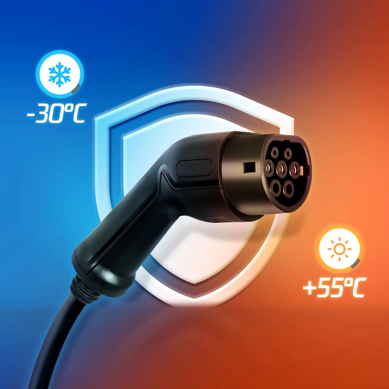 Type 2 Charging Cable 10M Type 2 to Type 2 EV 32A Electric Vehicle Charging Cable Single Phase Mode 3 7.4KW with Free Bag