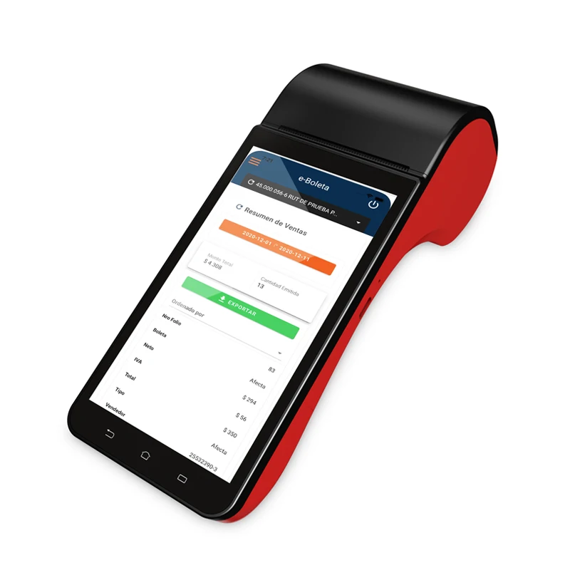 Terminal With Receipt Printer, Speaker, Camera and Barcode Scanner All in One Handheld PDA Printer, 4G, WiFi and Bluetooth