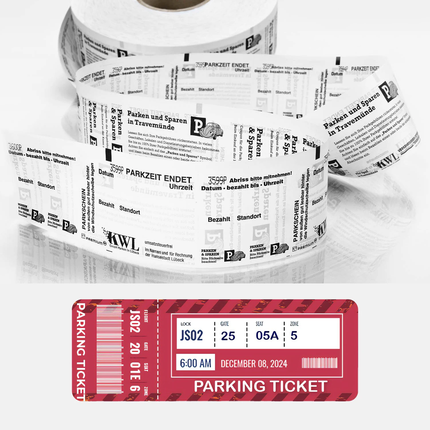 Custom Security Car Parking Ticket Printing Valet Parking Thermal Fanfold Violation Card Tickets With Punch Sequence Code Number