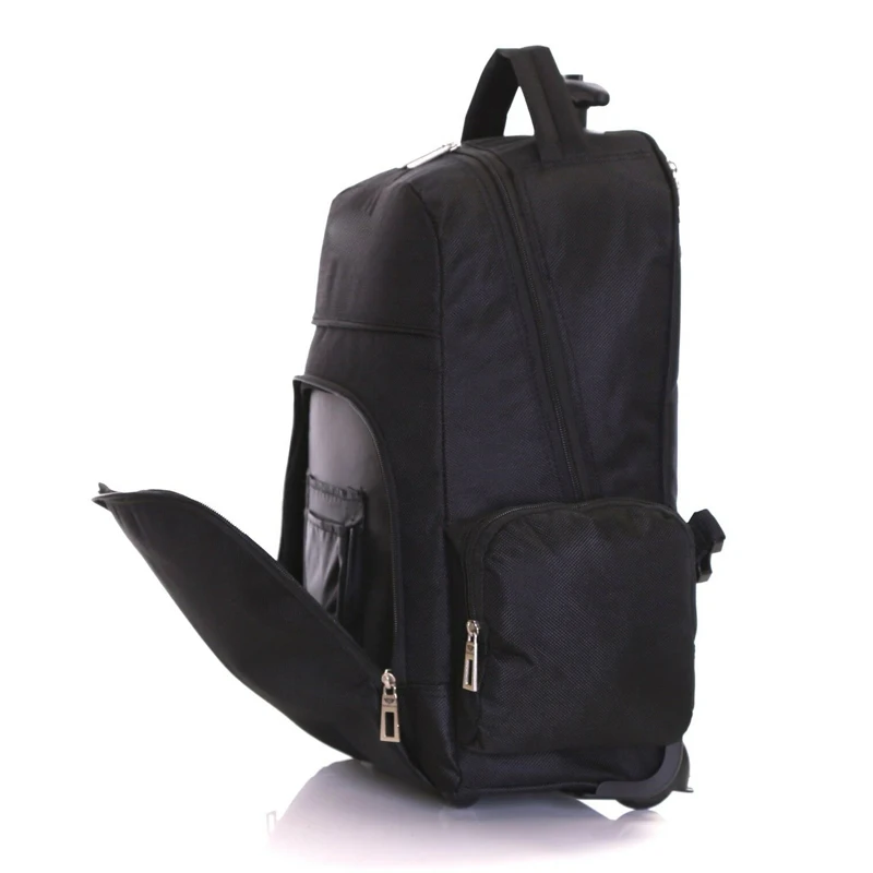 Wheeled Back Pack Suitcase Rolling Computer Bag Men's Travel Laptop Backpack with Trolley