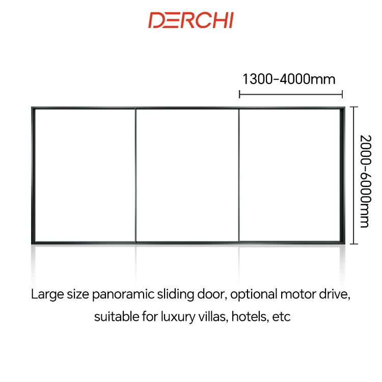 DERCHI NFRC Slim Frame Design 96x80 Patio Balcony Lift Door Exterior Aluminium Partition Door Glass Lift Aluminium Sliding Door