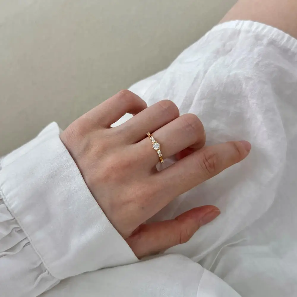 KAKODIY Luxury Beautiful Open 5A Zircon Ring Women Wedding Engagement 925 Sterling Silver Ring detail 4