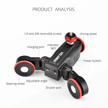 Yelangu Camera Slider Remote Control With 3-wheel Dolly  L5i detail image