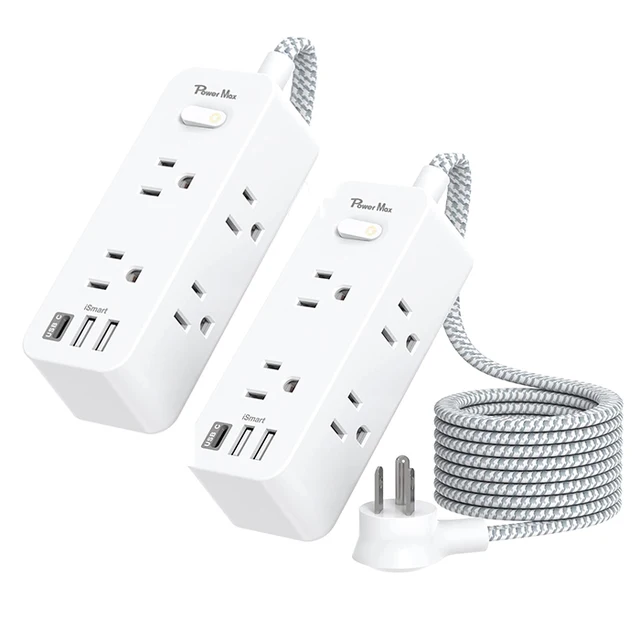 US CA ETL Joule Rating 700J 12 Way Surge Protector USB Port Extension Socket for Home Office