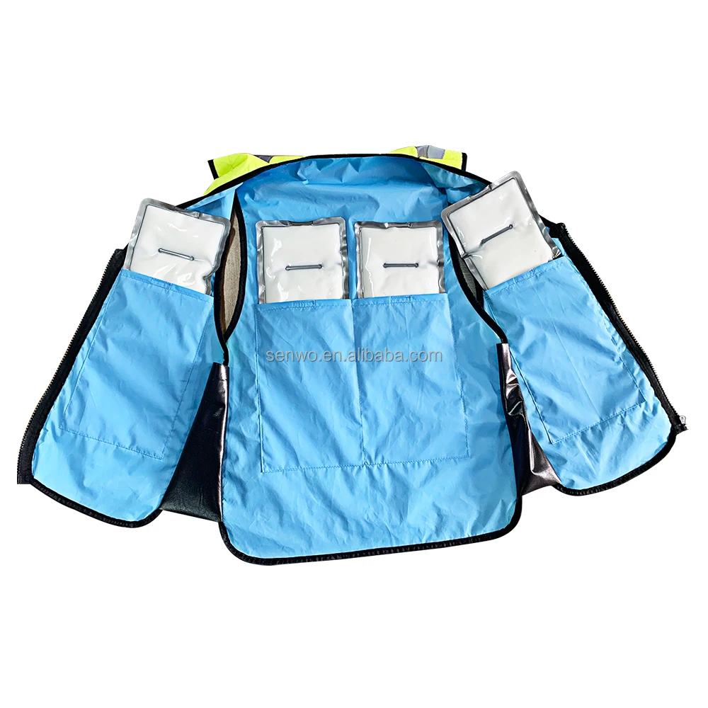 Summer Cooling Vest with PCM Ice Packs Body Heat Regulation, Cooling Jacket, Adjustable Ice Vest