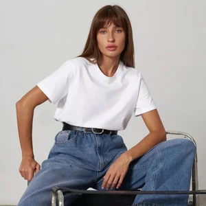 3XL 4XL Oversized Casual Solid Tees Short Sleeve Summer Top Plain Streetwear Quality Basic Clothing 100% Cotton Women's T Shirt