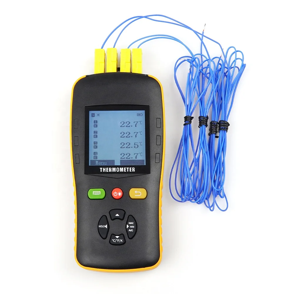 4 Channel K Type Digital Temperature Sensor Probe Thermocouple