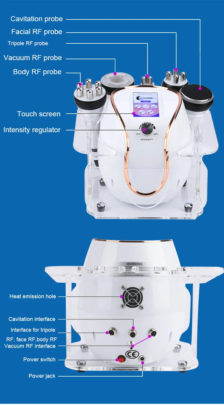 5 In 1 40k Cavitation Machine Vacuum Rf Body Massager Microcurrent ...