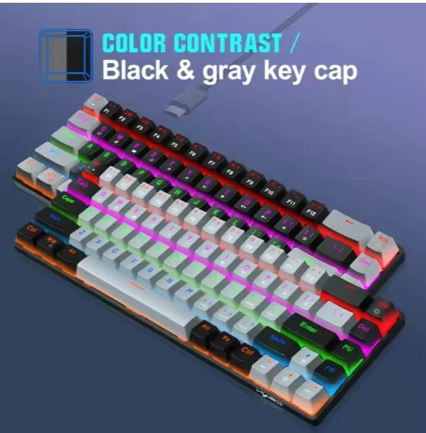 Compact 60% Ultra RGB Backlit Wired Mechanical Gaming Keyboard New Cherry Brand Axis USB Interface Swappable 2.4Ghz