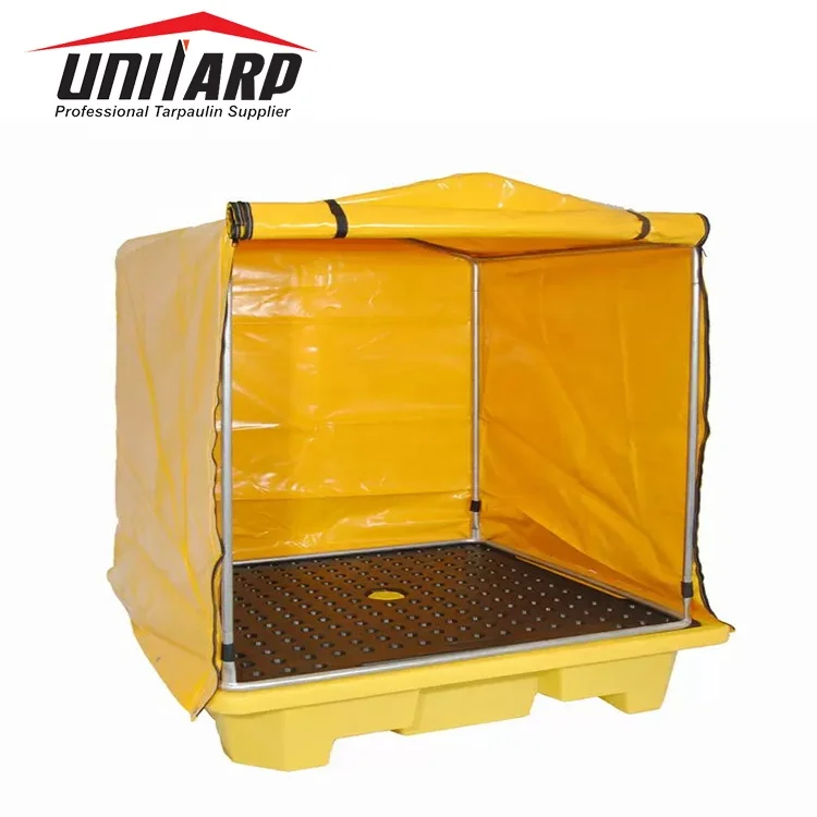 Reusable Waterproof High Strength PVC Fabrics Heavy Duty IBC Pallet Cover PVC Tarpaulin Cover