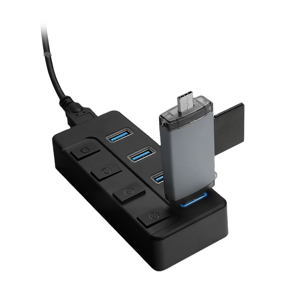 Hot Sells Wholesale Data 4port Usb 3.0 Hub 4 In 1 Hd Slim Usb Splitter