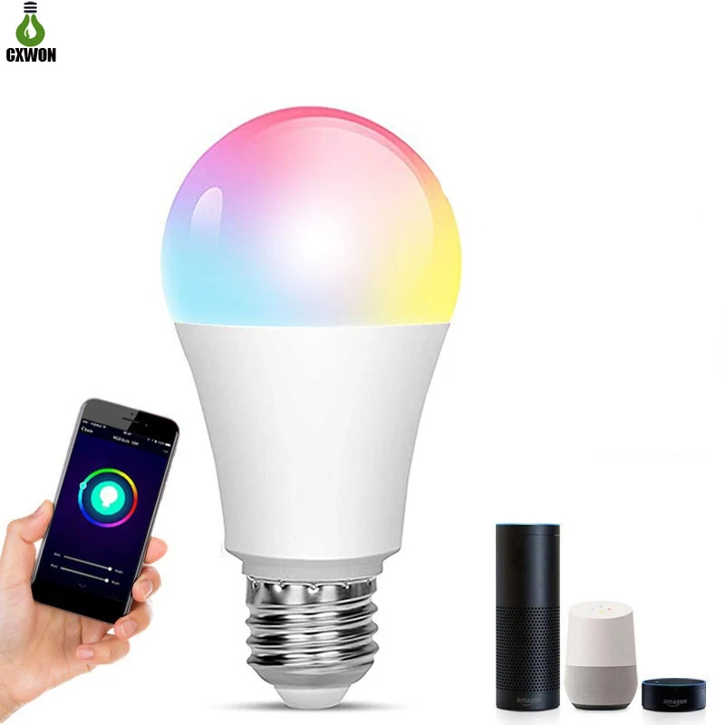 WiFi Smart Light Bulbs Dimmable RGB LED Lamps for Alexa Google Home APP Control 
