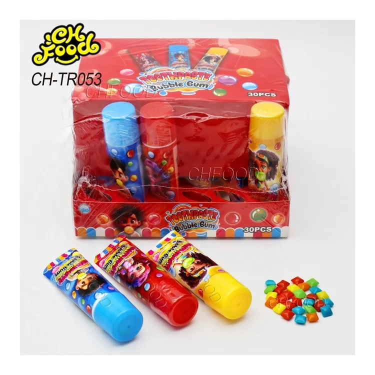 Hot Selling Halal Candy Wholesale Toothpaste Candy Toys Mini Square Chewing Gum for Kids