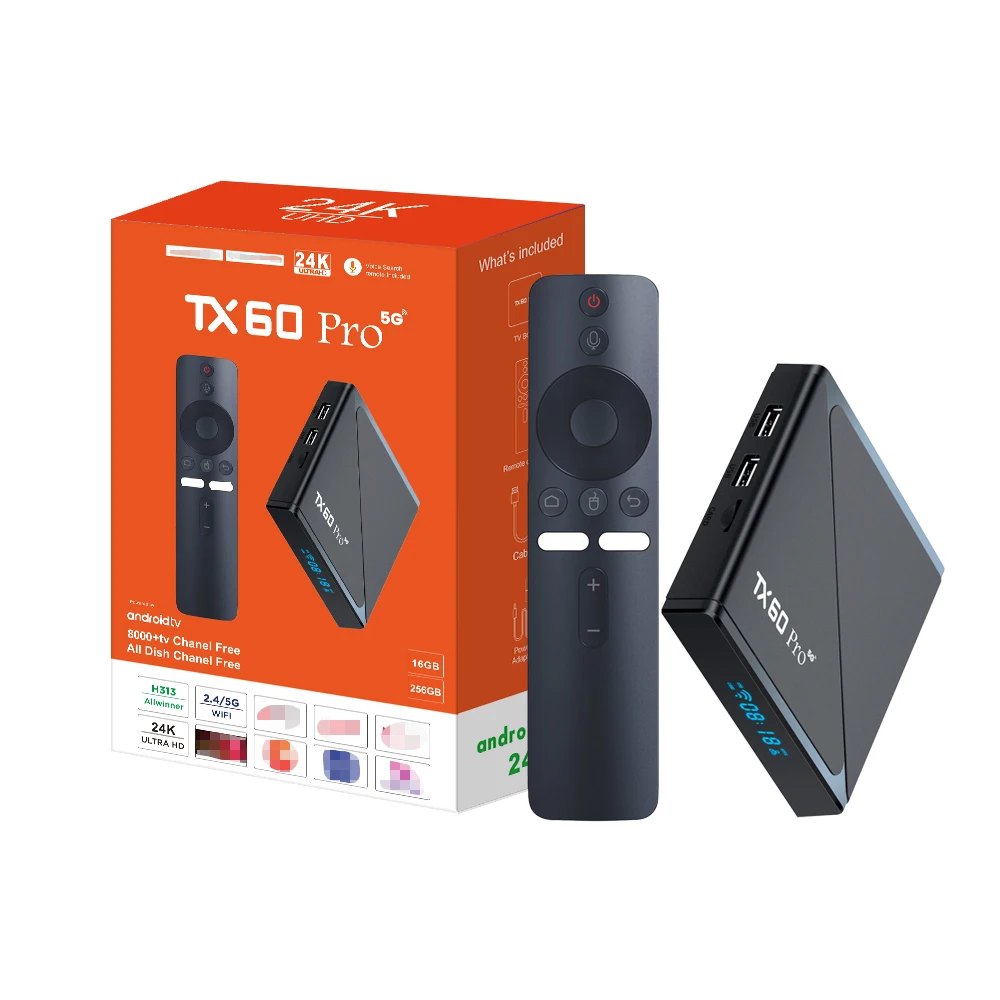 Smart TV Box TX60 PRO - Android 24.0, Quad Core, 4K Resolution