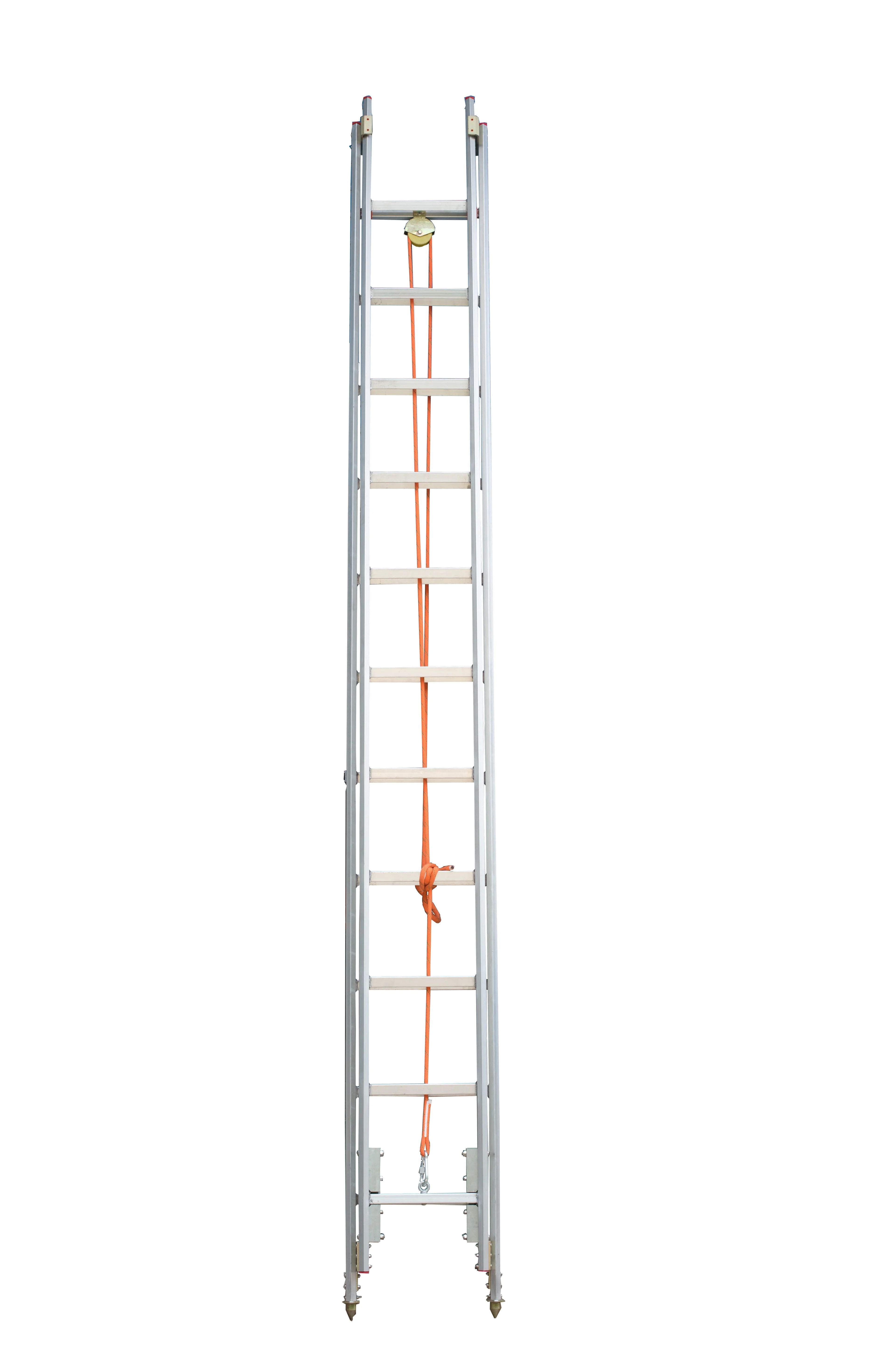 Customize Length 9 Meter 12m 15m Rescue Fire Fighting 2 Section Aluminum Ladders