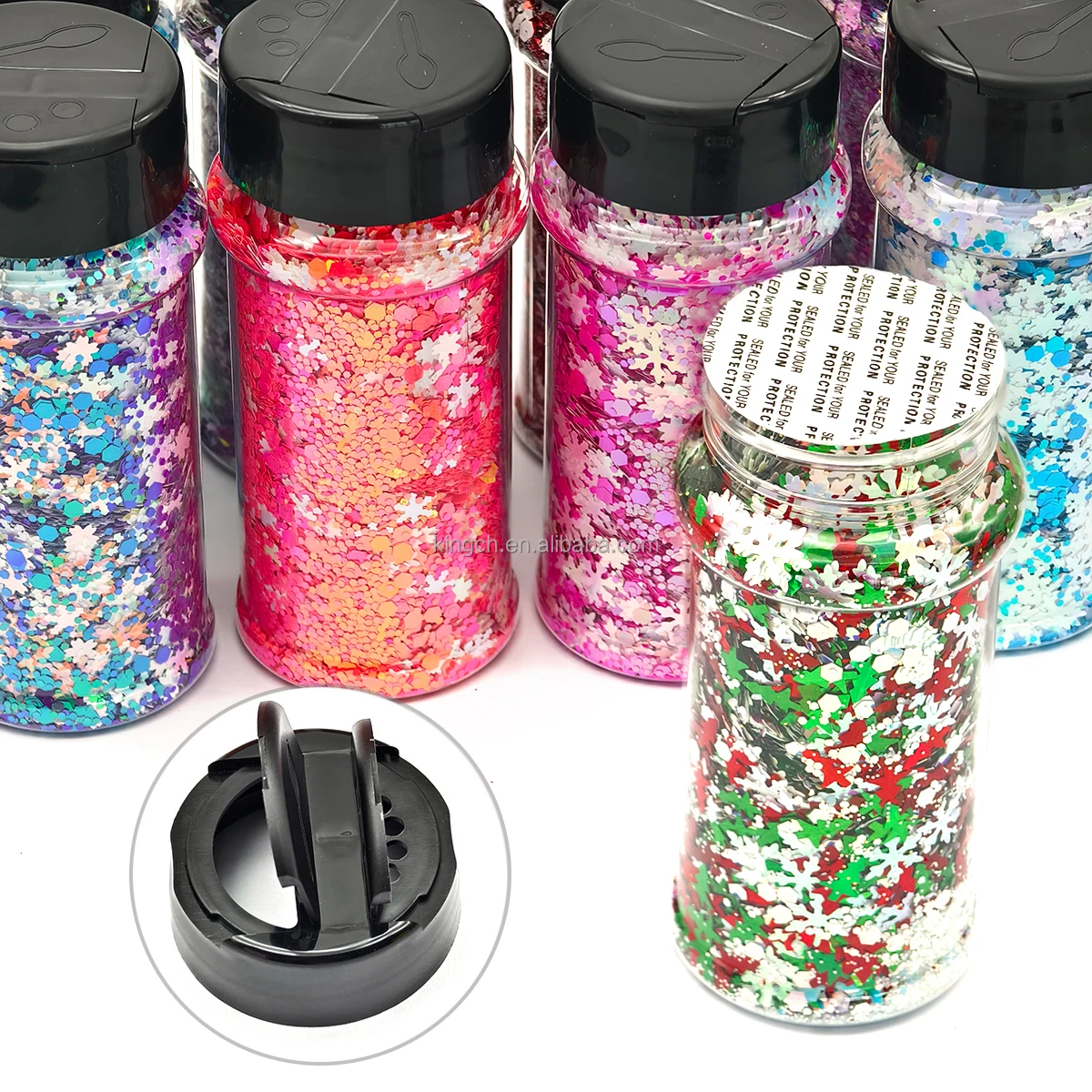 product us warehouses 24 bottles christmas nail glitter sequins for design winter nail sticker decals manicure diy christmas decorations-5